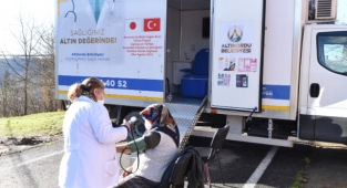 Altınordu'da mobil sağlık tarama aracı aşı için kırsal mahallelerde