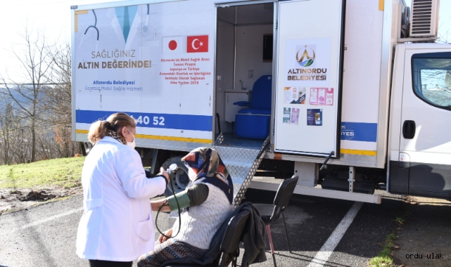 Altınordu'da mobil sağlık tarama aracı aşı için kırsal mahallelerde