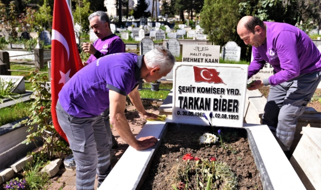 Altınordu'da şehit mezarları temizlendi