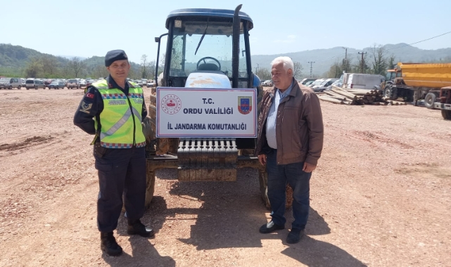 Ordu'da şasi ve motor sorgulaması 11 yıllık çalıntı traktörü yakalattı