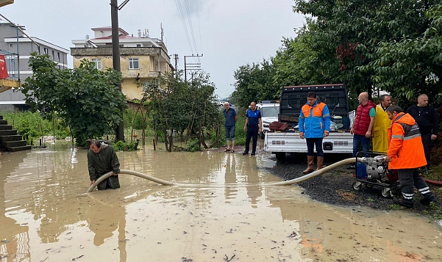 Altınordu’da şiddetli yağışlara anında müdahale