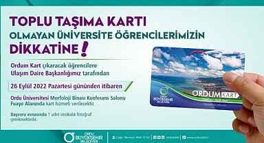 Ordu Üniversitesi öğrencilerine "ORDUM KART" desteği