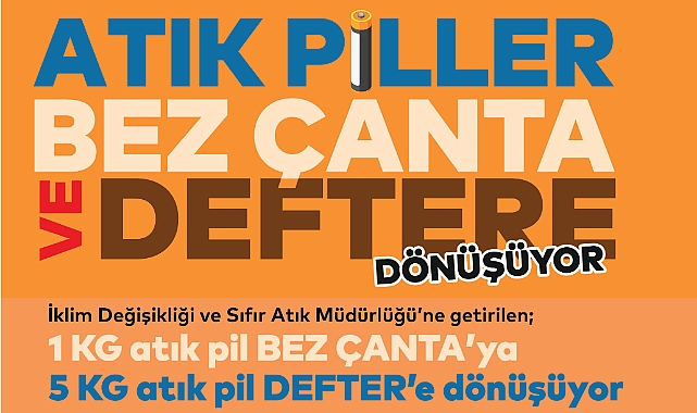 Atık piller bez çanta ve deftere dönüşüyor