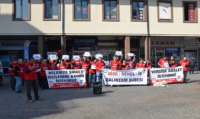 DİSK, Balıkesir’de şirket işçilerine 'kadro' diye haykırdı