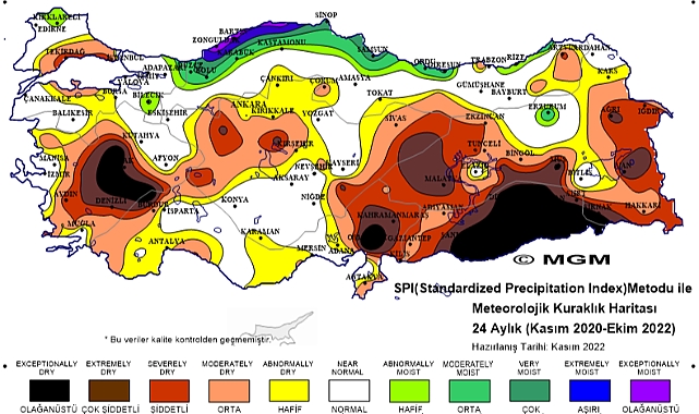 Kuraklık haritaları endişe yarattı.