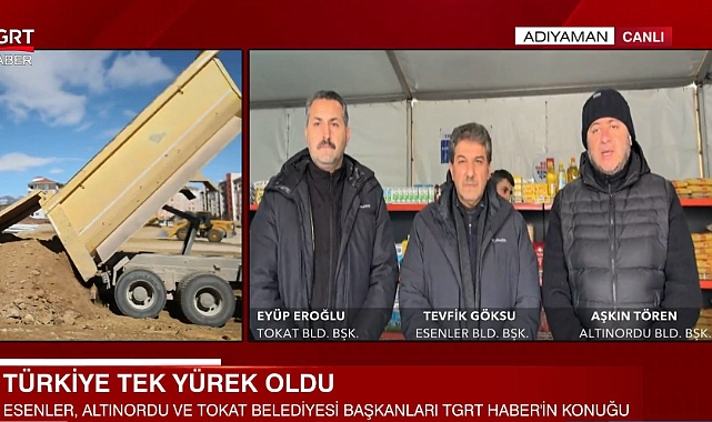 Başkan Aşkın Tören, deprem bölgesinde devam eden çalışmaları canlı yayında değerlendirdi