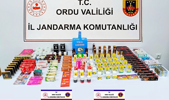 Ordu'da yasadışı cinsel uyarıcı hap ve ürün ele geçirildi