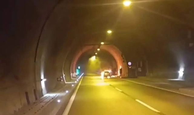 Ordu Nefise Akçelik Tüneli'nde korkutan araç yangını!