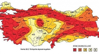 Yeni Deprem Haritasında Ordu ikinci derece deprem riski taşıyan iller arasında gösterildi