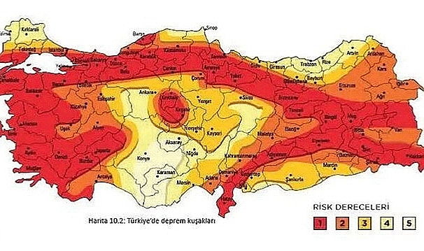 Yeni Deprem Haritasında Ordu ikinci derece deprem riski taşıyan iller arasında gösterildi