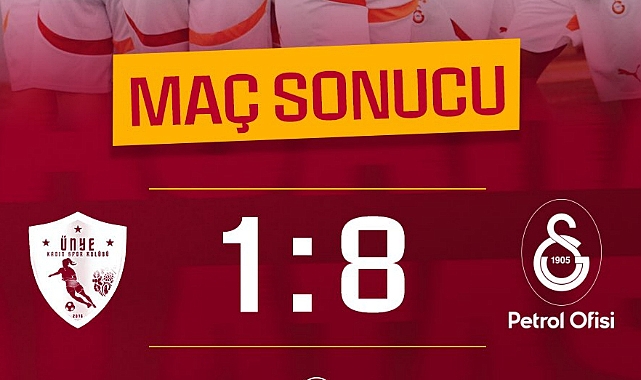 Galatasaray'dan Ordu'da gol şov! 8-1'lik galibiyet