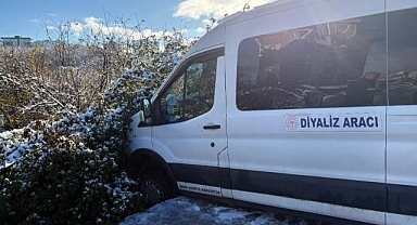 Altınordu'da diyaliz aracı kaydı, Fındık bahçesinde durabildi