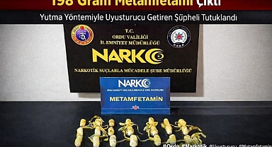Ordu’da midesinde 198 gram metamfetamin yakalandı