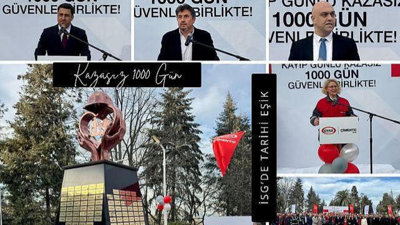 OYAK Çimento Ünye Fabrikası’nda İSG’de Tarihi Başarı: 1000 Gün Kazasız