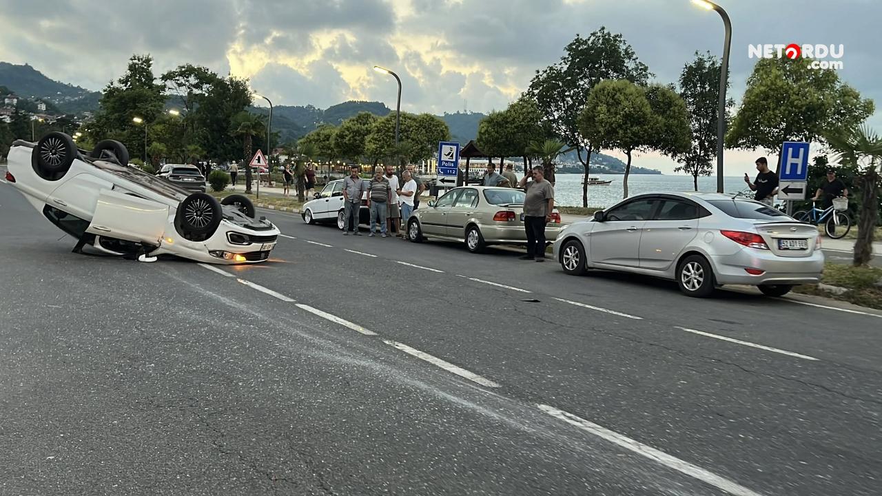 Perşembe'de otomobil takla attı: 2 kişi yaralandı